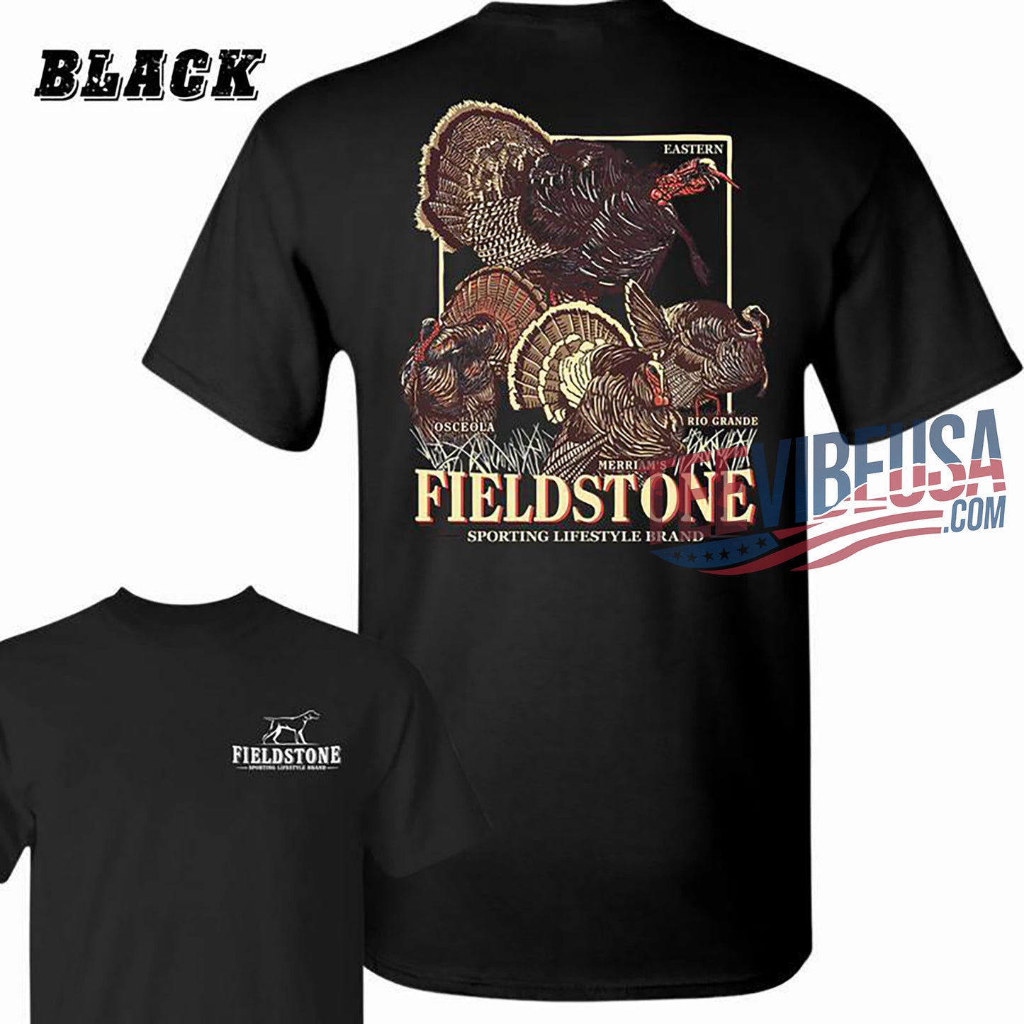 Wild Turkey Hunting Graphic T-Shirt by Fieldstone – Unisex Outdoor Apparel for Men & Women