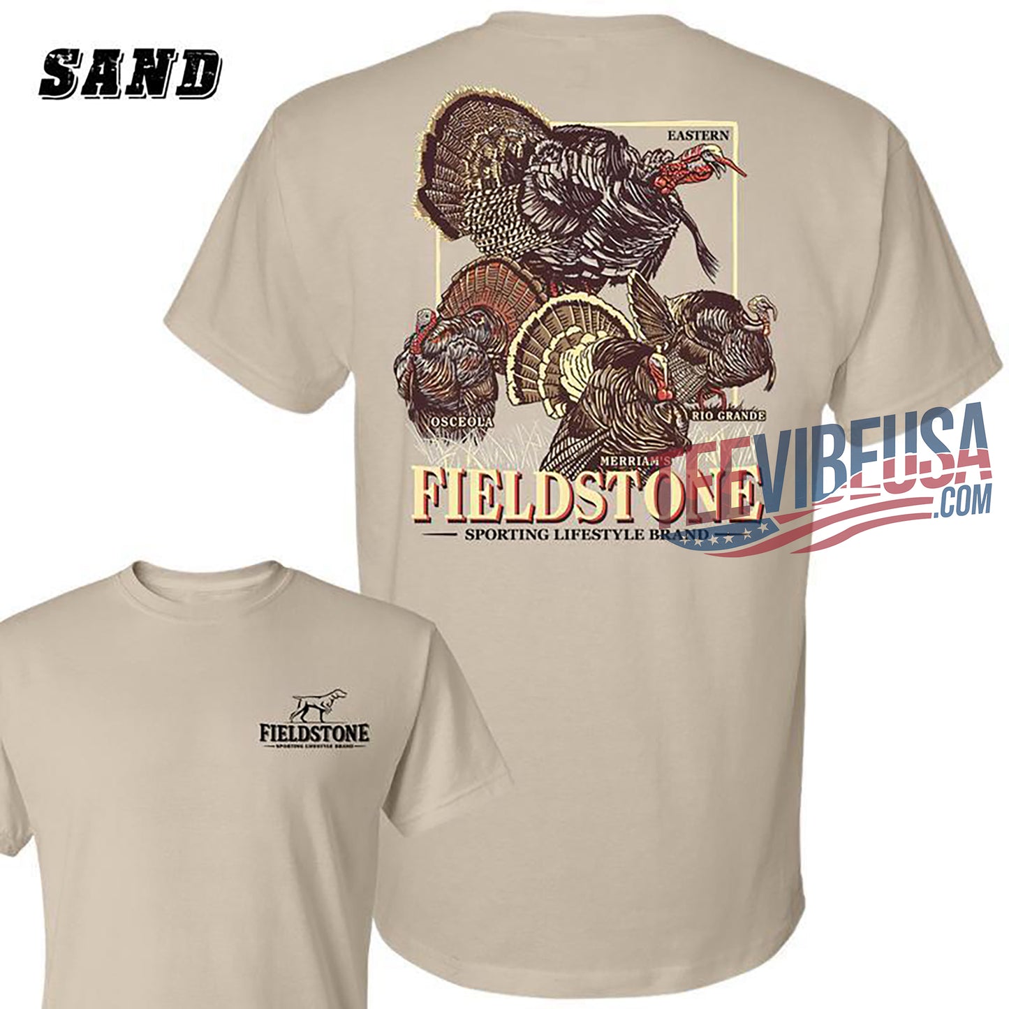 Wild Turkey Hunting Graphic T-Shirt by Fieldstone – Unisex Outdoor Apparel for Men & Women