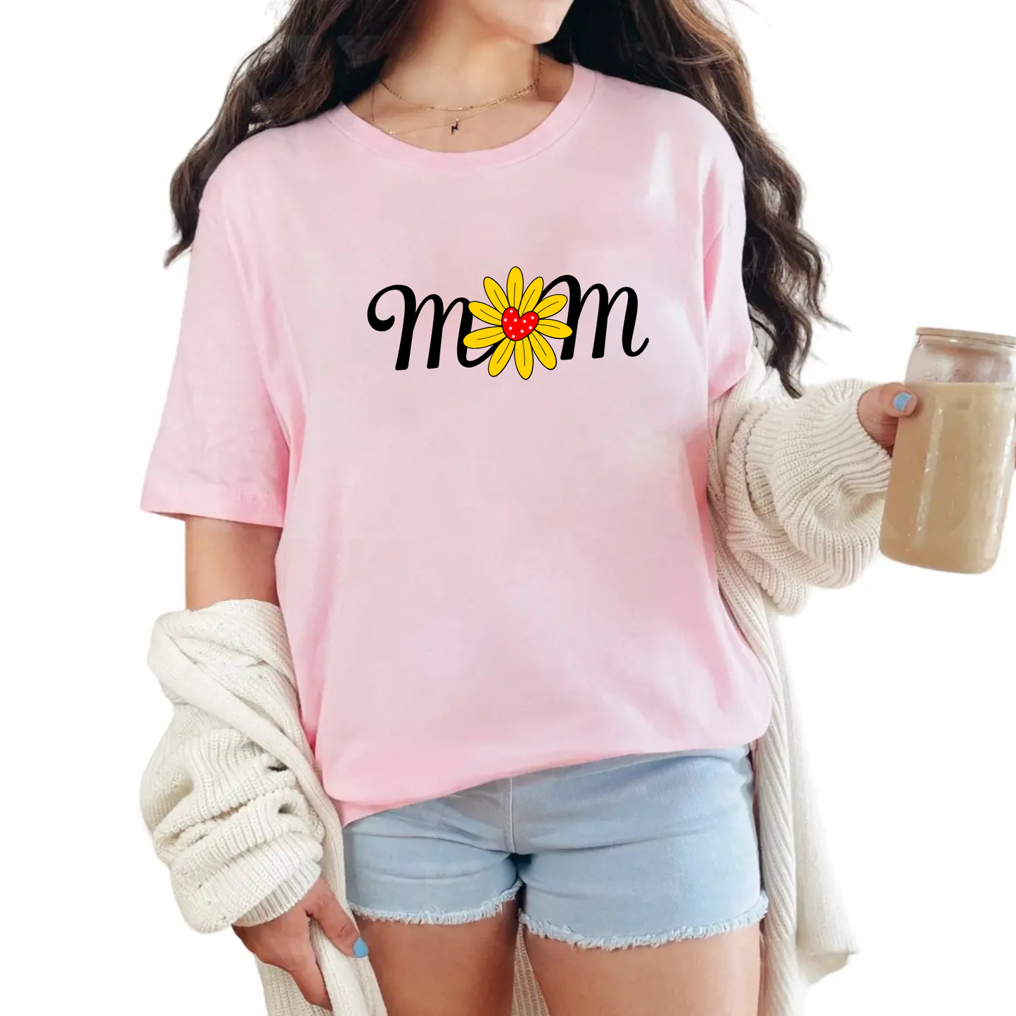 Flower Mom T-Shirt – Cute Floral Graphic Tee for Moms, Soft Cotton Unisex Shirt for Mother’s Day & Everyday Wear - Teevibeusa