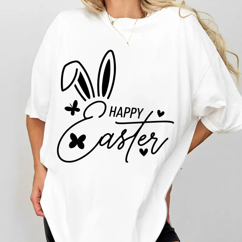 Happy Easter Bunny T-Shirt β Cute Spring Graphic Tee for Easter Celebrations - Teevibeusa