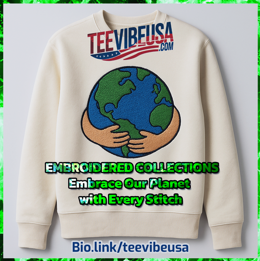 "Embroidered Shirt Collection: Embrace Our Planet with Every Stitch"