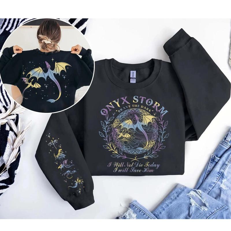 Onyx Storm 3-Sided Sweatshir, Fourth Wing Series Shirt, Basgiath War College, I Will Save Him, Bookish Gift For Reader, Violet Sorrengail, Xaden Riorson