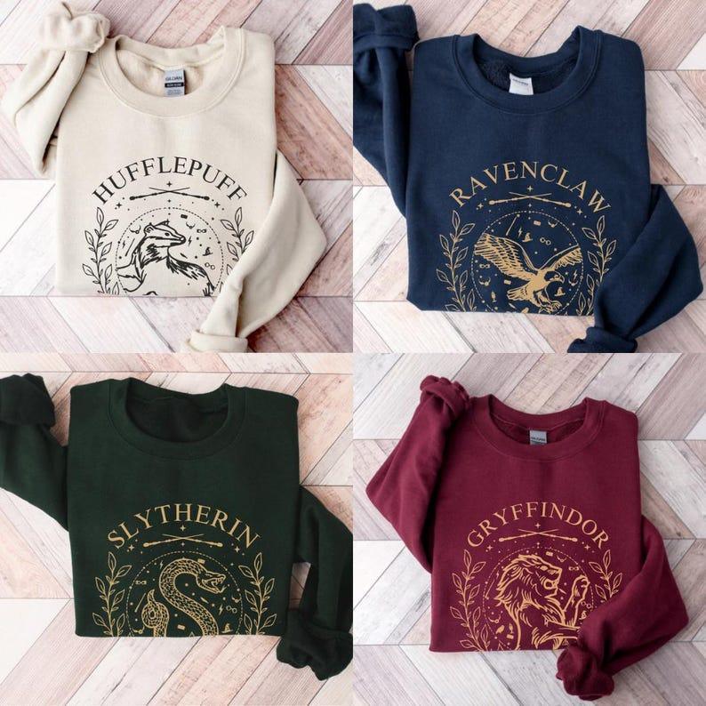 Harry Wizard Potter House Shirt Sweatshirt, Magic House Sweaters, Hogwart Shirt, HP potterhead sweater - Hiyatee