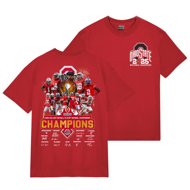 Ohio State Buckeyes 2025 National Champions T-shirt, College Football Playoff National Championship Rose Bowl Tee, College Football Game Day Merch