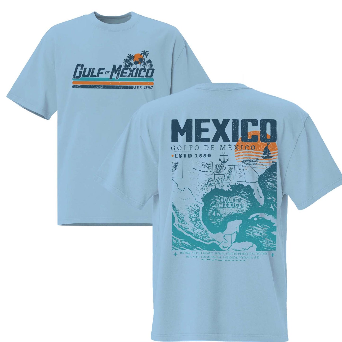 Gulf of Mexico 2-Sided Shirt – Retro Coastal Tee for Beach Lovers!