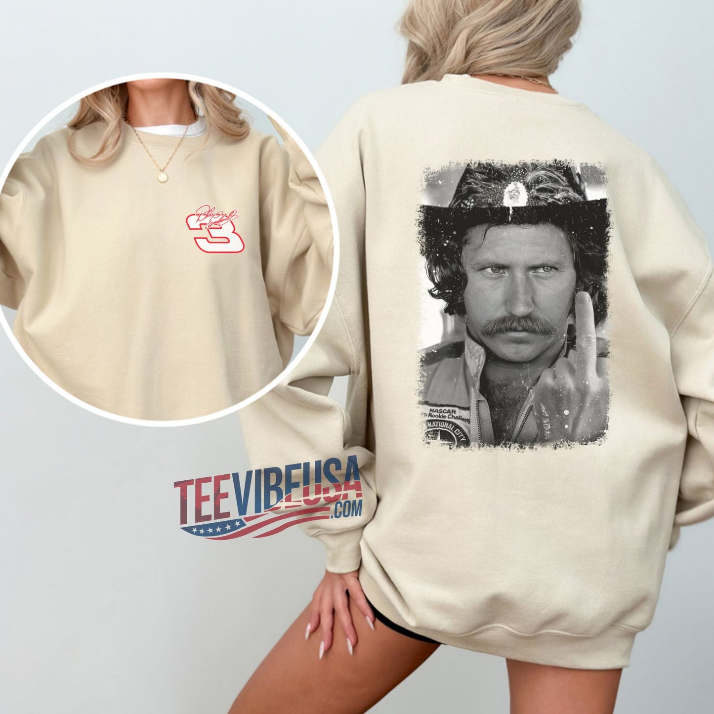 Dale Earnhardt Finger V2 2-Sided Sweatshirt – Vintage Racing Legend Crewneck