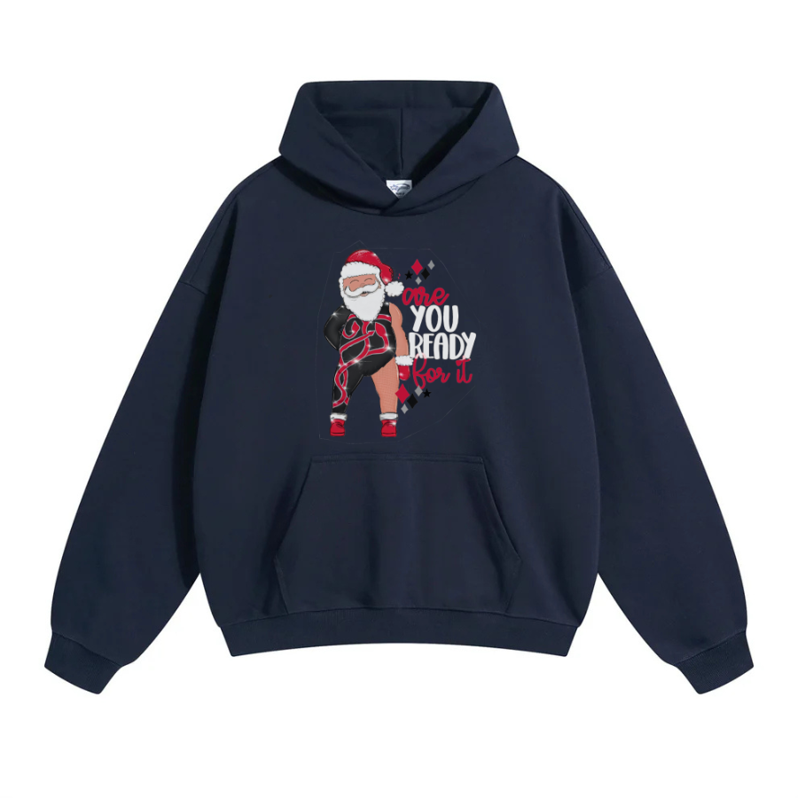 Santa, Are You Ready for Christmas? Hoodie – Festive Holiday Apparel for Men and Women - Hiyatee