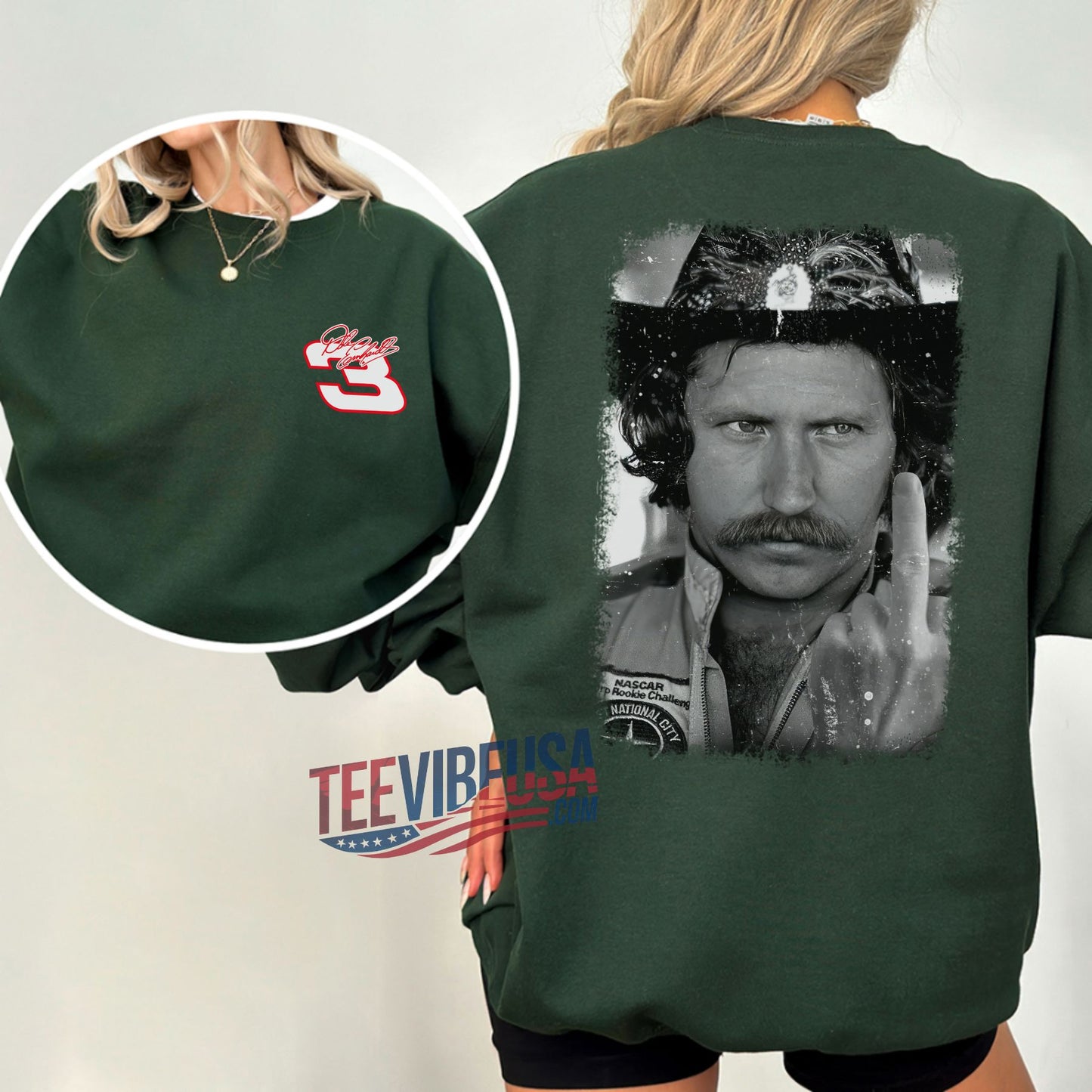 Dale Earnhardt Finger V2 2-Sided Sweatshirt – Vintage Racing Legend Crewneck