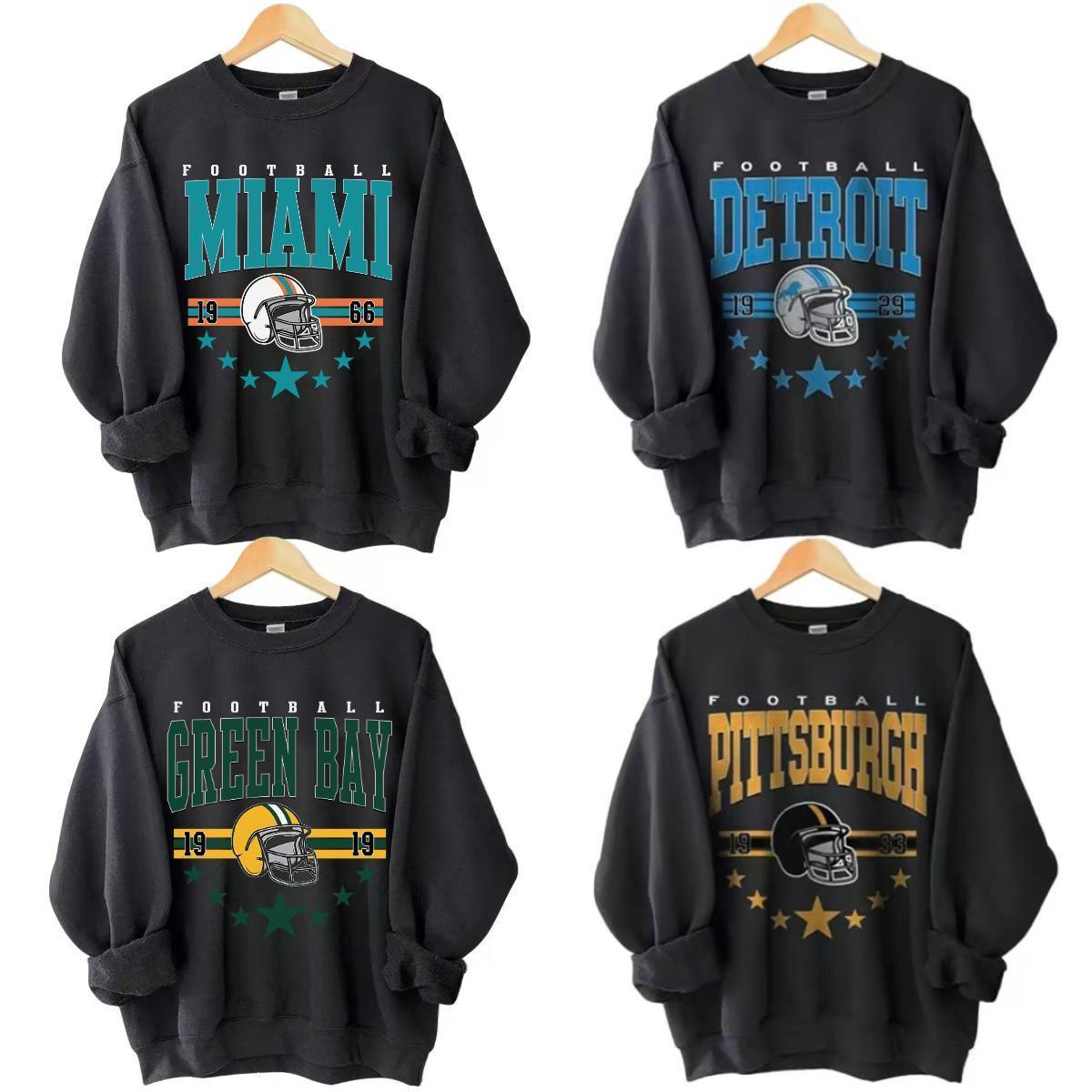 Vintage 90s All Team Football Sweatshirt, 1960s Cowboy Game Day Shirt, Unisex Football Fan Gift Sweater, Team Unisex Shirt Gift Football Fan - Hiyatee