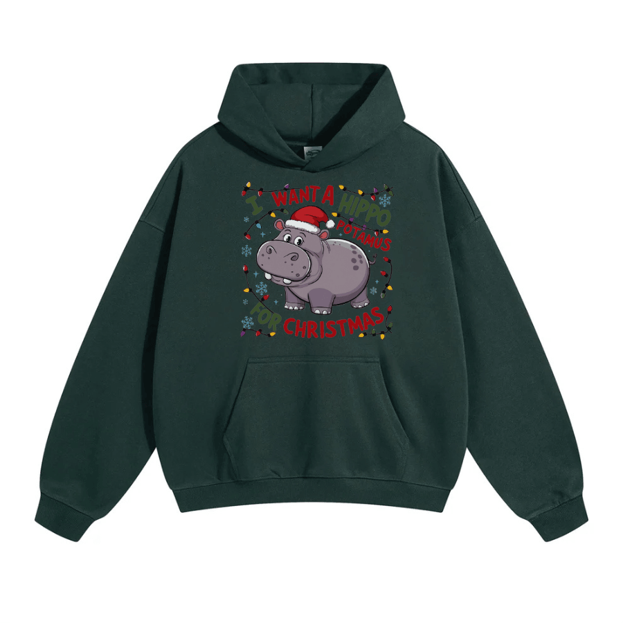 Cute A Hippopotamus For Christmas Shirt,  I Want A Hippo Potamus For Christmas Hoodie Clothing Cotton - Hiyatee