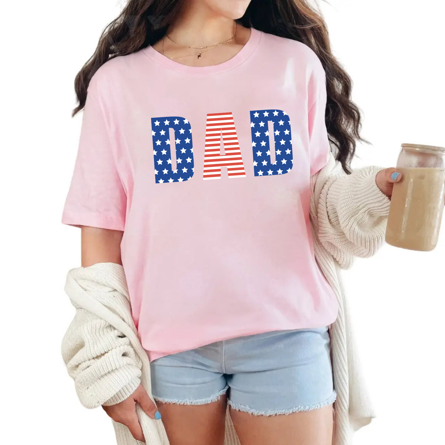 Dad American Flag T-Shirt – Patriotic USA Graphic Tee