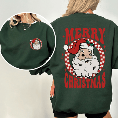 Women's Santa Claus & Letter Print Thermal Lined Sweatshirt, Casual Long Sleeve Round Neck Pullover for Fall & Winter, Ladies Clothes for Daily Wear - Hiyatee