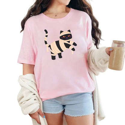 Halloween Cat T-Shirt – Cute Spooky Season Graphic Tee for Cat Lovers, Unisex Fall Shirt for Men & Women