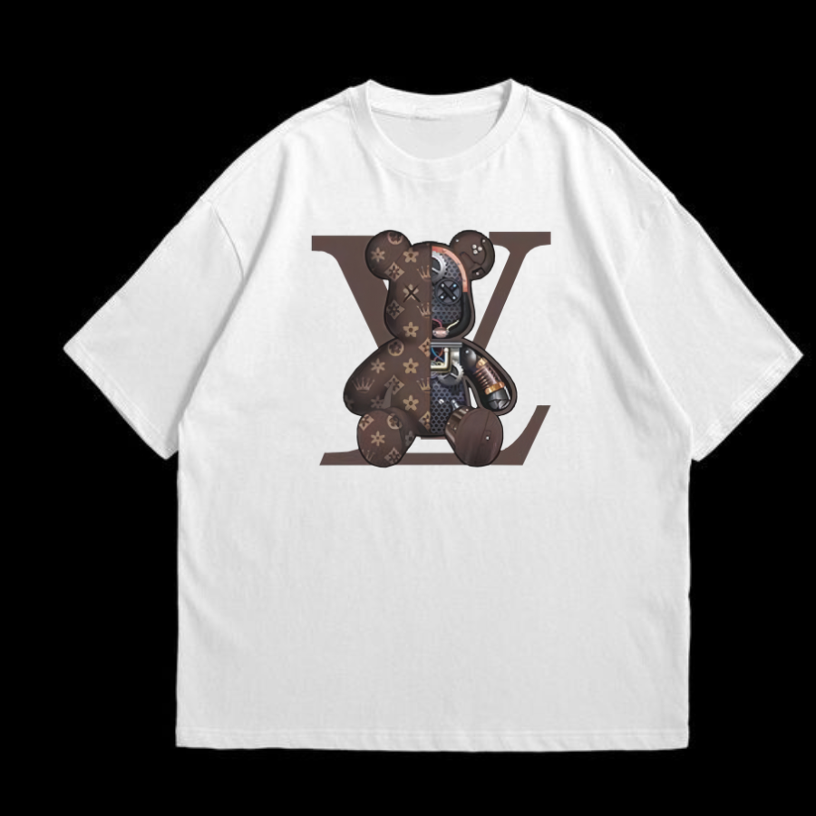 Brand New Summer LVV Brickbear Cotton T-Shirt for Men - Unisex Harajuku Streetwear - Hiyatee