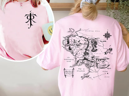 LOTR Shirt , JRR Tolkien Sweatshirt, Lord of the Rings Merch, LOTR Sweatshirt, Middle Earth Map