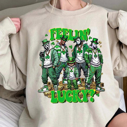 Feelin' Lucky Horror Sweatshirt – St. Patrick’s Day with a Spooky Twist