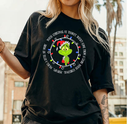 Grinch Christmas T-Shirt, Maybe Christmas Doesn't Come From a Store Grinch T-Shirt, Funny Grinch Shirt, Cute Christmas Tee, Funny Xmas Shirt - Hiyatee