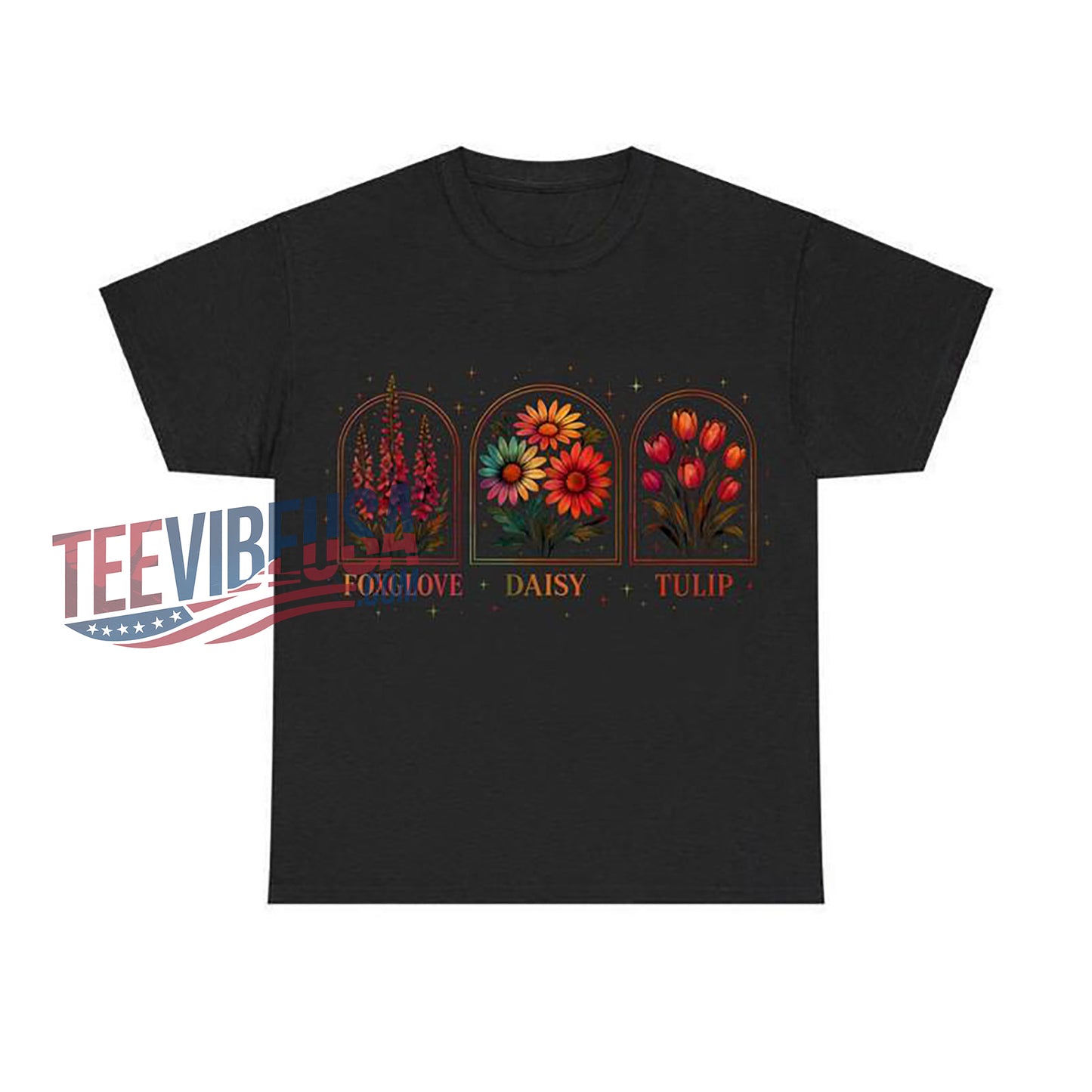 Feminist Floral T-Shirt – Foxglove Daisy Tulip Graphic Tee | Unisex Empowerment Shirt for Women & Men