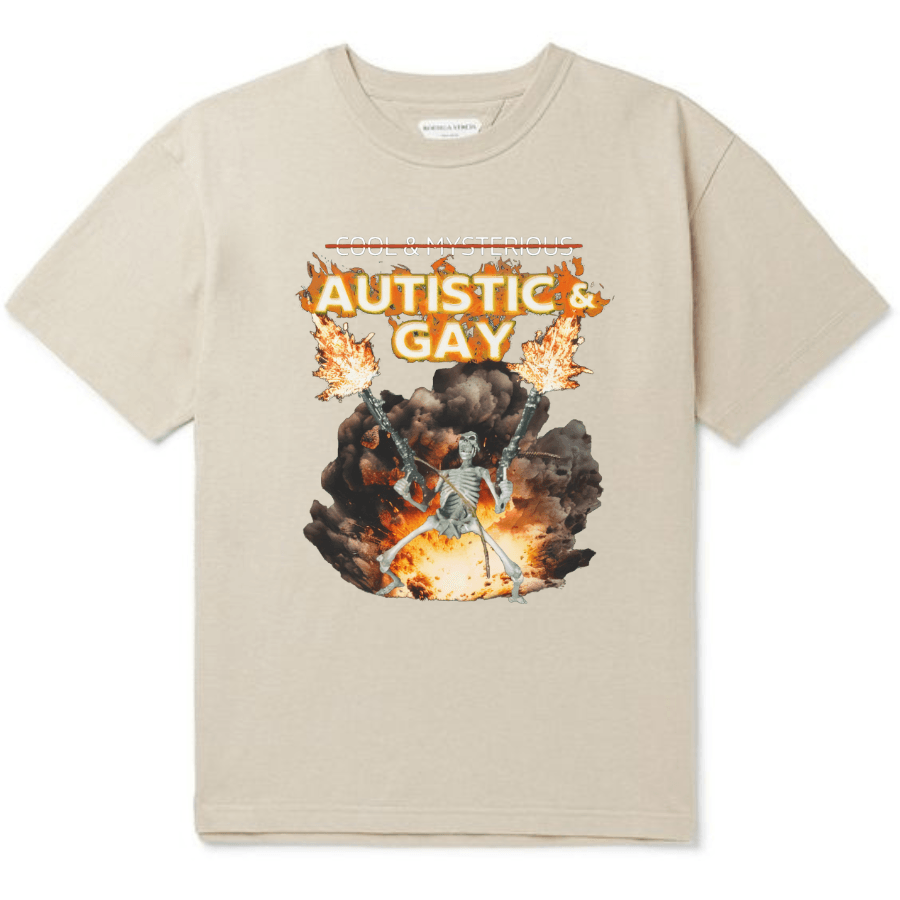 Autistic and Gay Skeleton Explosion Shirt, Unhinged Shirt, Cursed TShirt, Unhinge Shirt, Skeleton Autism Meme Shirt, Hard Inappropriate Tee autism shirt - Hiyatee