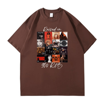 Raised On 90s R&B Album Cover Tee, Music Artist Shirt, Music Lover T-Shirt, Black History Shirts, Nostalgia Shirt, 90s Party Tee Shirt - Hiyatee