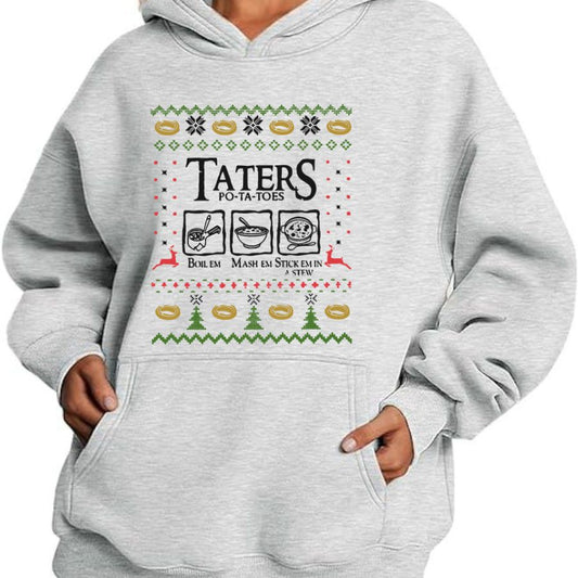 Tatterss Potatoessss LOTR Hoodie Easy to Wear, Just Throw It On, Full Size Options, Everyone Can Find- Hiyatee