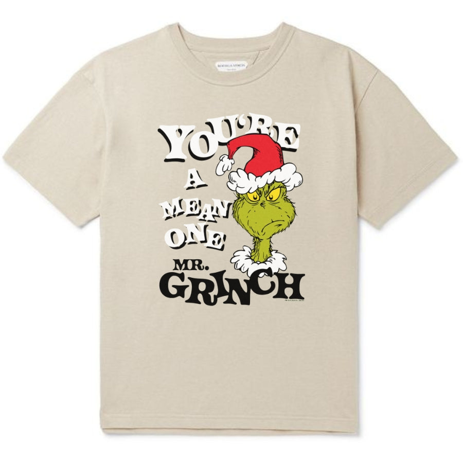 Men's Dr. Seus Christmas Grinch You're a Mean One Portrait Graphic T-Shirt - Hiyatee