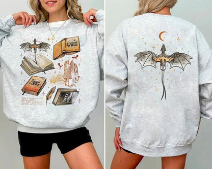 Fourth Wing Series 2 Sides Sweatshirt, Basgiath War Shirt, Onyx Storm Sweatshirt, Fantasy Reader, I Will Save Him