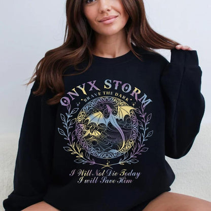 Onyx Storm 3-Sided Sweatshir, Fourth Wing Series Shirt, Basgiath War College, I Will Save Him, Bookish Gift For Reader, Violet Sorrengail, Xaden Riorson