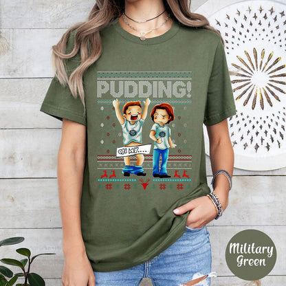 Pudding Dean & Sam Supernatural Shirt, Supernatural Christmas T Shirt, Gift For Woman and Man Unisex T-Shirt