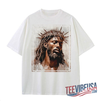 Black Jesus Graphic Tee – Spiritual & Inspirational Christian Shirt