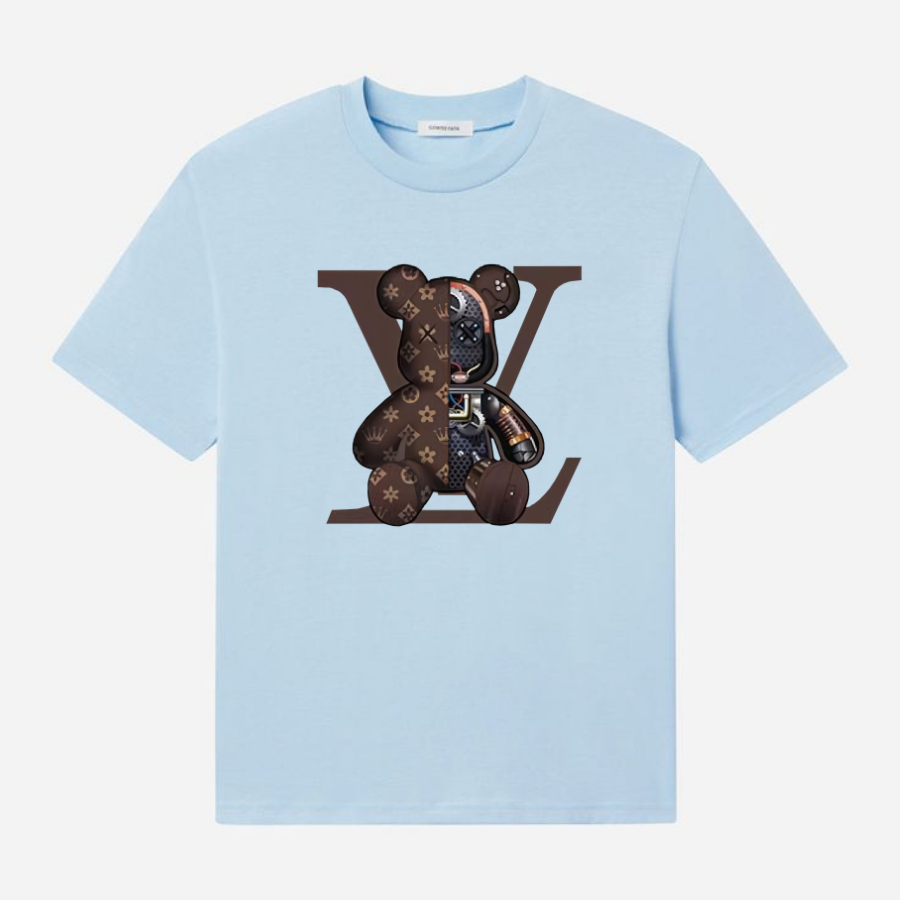 Brand New Summer LVV Brickbear Cotton T-Shirt for Men - Unisex Harajuku Streetwear - Hiyatee