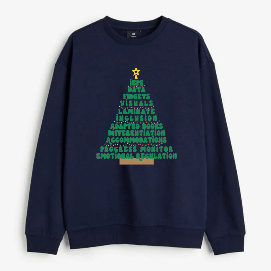 Special Education Teacher Holiday Sweatshirt Christmas Special Ed & Para Gift Special ed christmas teacher gift Top - Hiyatee