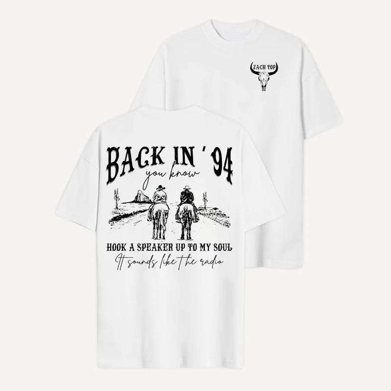 Zach Top Back In 94 Shirt, Country Music Sweater, Tour Merch, Concert Clothing, Unisex Tshirt