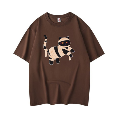 Halloween Cat T-Shirt – Cute Spooky Season Graphic Tee for Cat Lovers, Unisex Fall Shirt for Men & Women