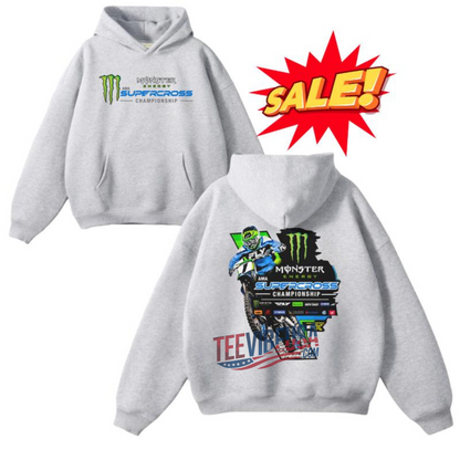 Fox Racing Monster Energy Pink Dirtbike Hoodie – Off-Road Motocross Sweatshirt – Unisex Riding Gear for Men and Women