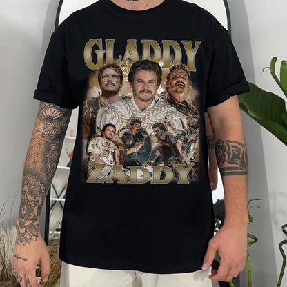 Gladdy Zaddy Marcus Acacius Vintage T-Shirt, Marcus Acacius Gladiator 2 Shirt, Pedro Pascal Gift For Movies Lovers - Hiyatee