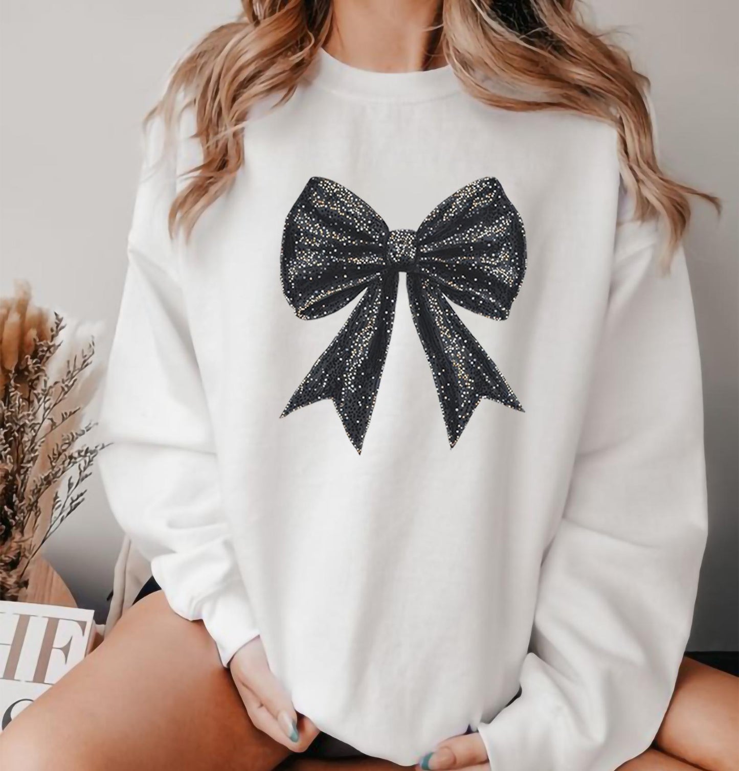 Black Bow ~ Unisex Apparel Relaxed Fit Printed in the USA Clothing Womenswear Casual and Comfortable - Hiyatee