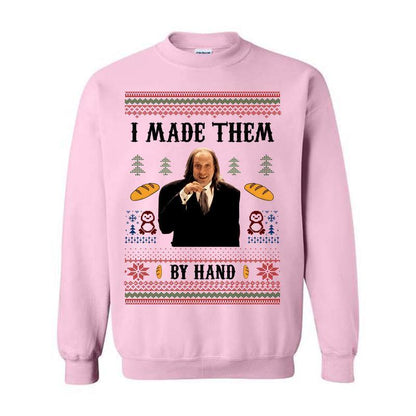 I Made Them By Hand Ugly Sweatshirt, Scary Movie Dinner made by Hand Meme Graphic Sweatshirt For Men, For Women - Hiyatee