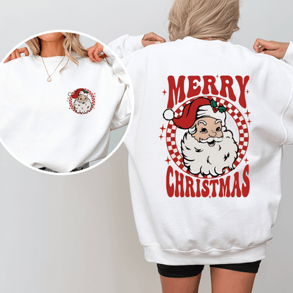 Women's Santa Claus & Letter Print Thermal Lined Sweatshirt, Casual Long Sleeve Round Neck Pullover for Fall & Winter, Ladies Clothes for Daily Wear - Hiyatee