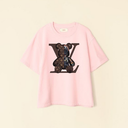 Brand New Summer LVV Brickbear Cotton T-Shirt for Men - Unisex Harajuku Streetwear - Hiyatee