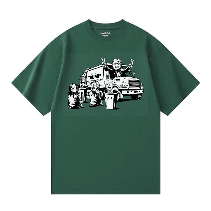 Trump T-shirt White Garbage Truck | Garbage Man Donald Trump Cotton Tee - Hiyatee