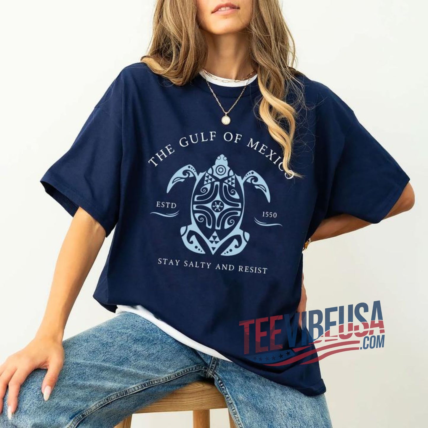 Gulf of Mexico Stay Salty and Resist Turtle T-Shirt – Stand for Marine Conservation!