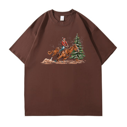 Lady santa cowboy Christmas Shirt - Hiyatee