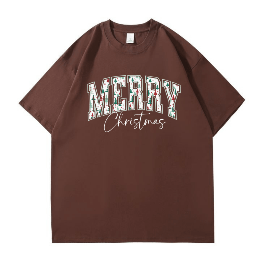 Merry Christmas Shirt, Retro Women's Holiday Tee, Trendy Christmas Tshirt, Oversized Winter Shirt for Her, Xmas Eve Shirt - Hiyatee