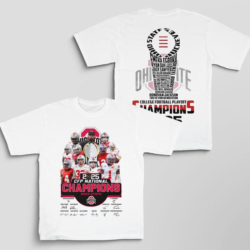 National Champions 2025 Shirt, Ohio State Football Team Tshirt, Champions Graphic Tee, Gift For Fan, Full Size Range, Perfect Fit