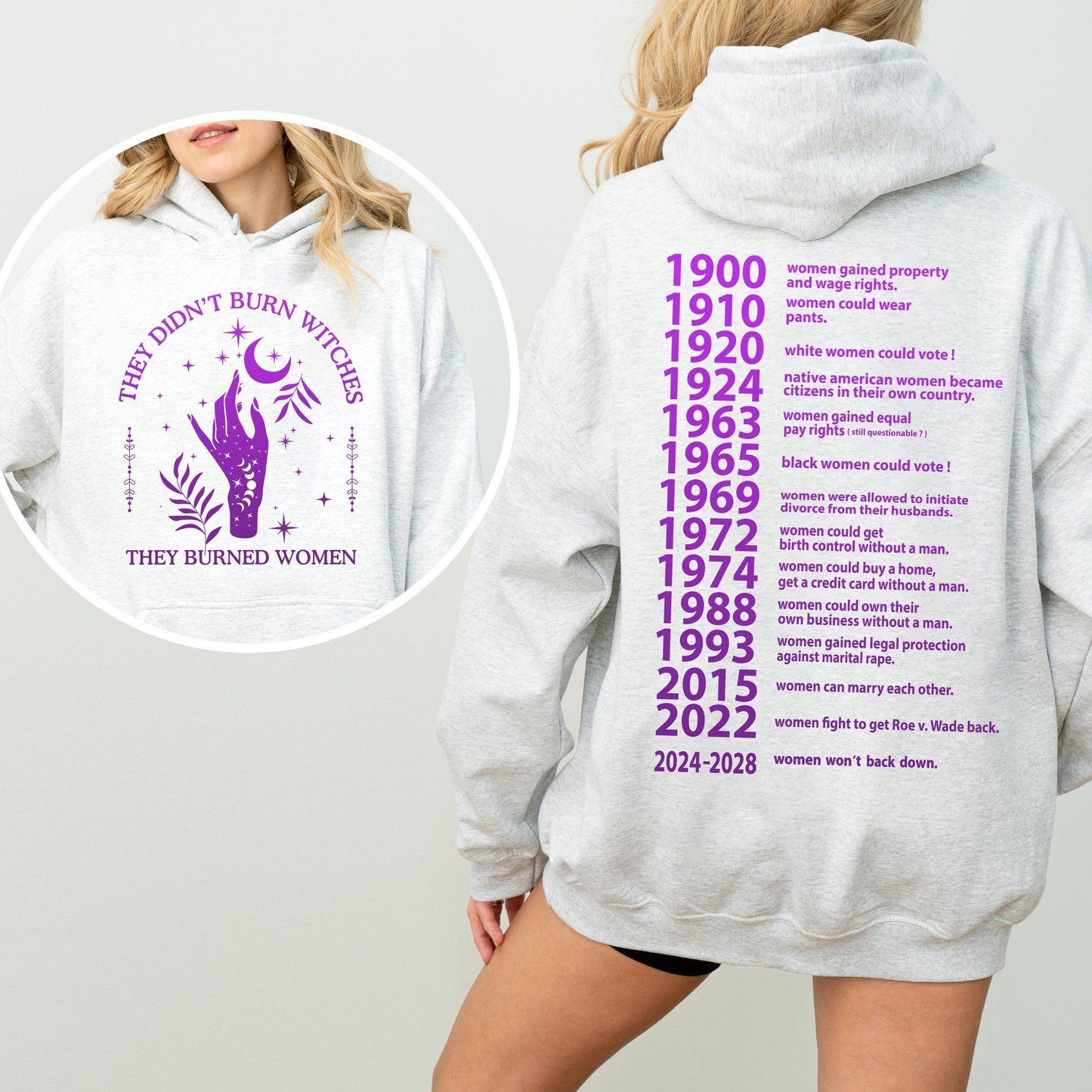 Feminist Shirt, 2024-2028 Women Won't Back Down, They Didn't Burn Witches They Burned Women Shirt, Women's Rights Shirt, Vote for Women Rights Shirt, Equality Shirt, Witchy Shirt, Witchy Feminist Shirt - Hiyatee