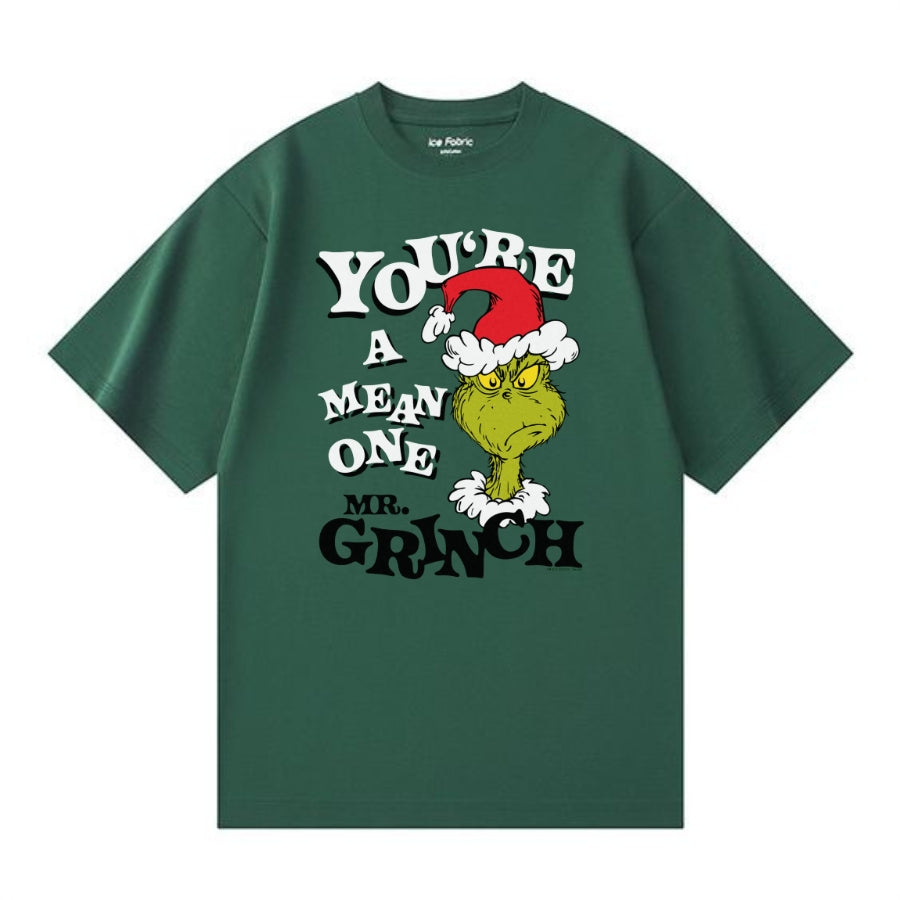 Men's Dr. Seus Christmas Grinch You're a Mean One Portrait Graphic T-Shirt - Hiyatee