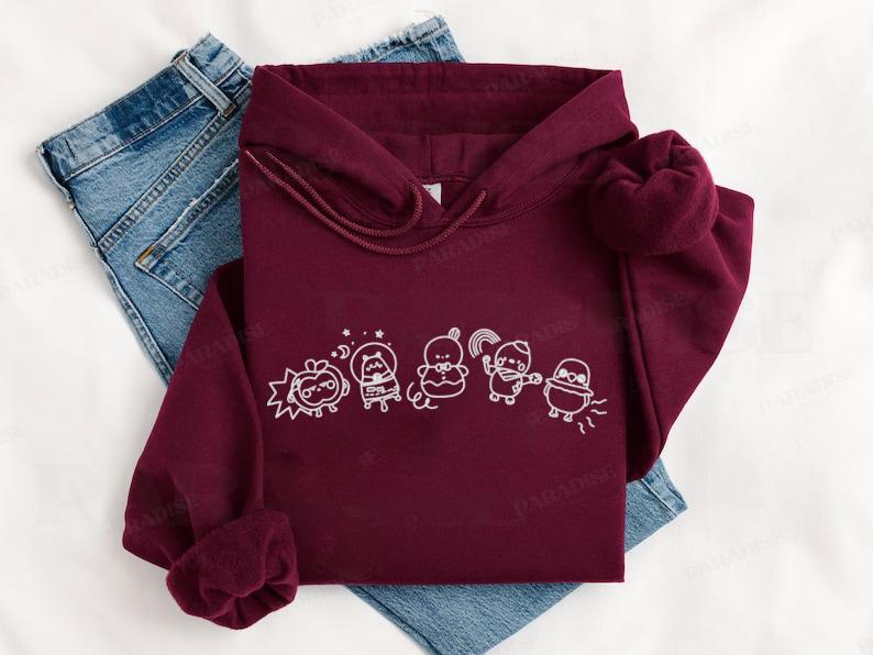 Embroidered Deepspace Emoji Friends Hoodie – Inspired by Love and Deepspace!