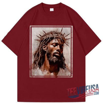 Black Jesus Graphic Tee – Spiritual & Inspirational Christian Shirt