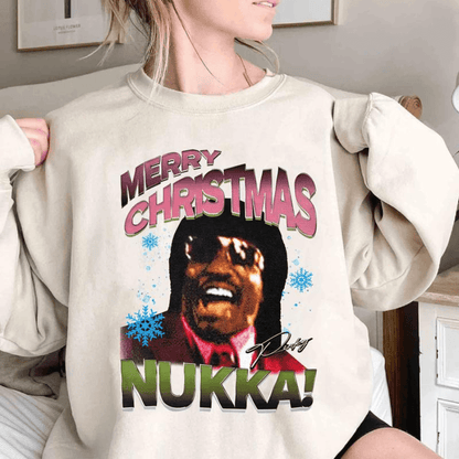 Nukka Christmas Sweatshirt, Merry Christmas Nuggah, Merry Christmas Nukka Shirt, Halloween Shirt, Election Shirt, Kamala Sweatshirt - Hiyatee